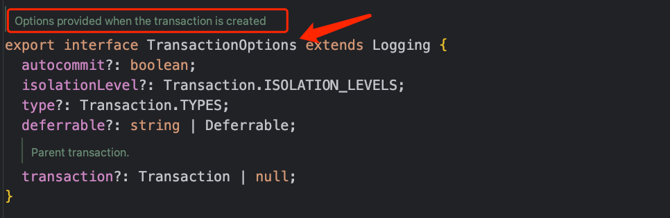 transaction函数的options参数